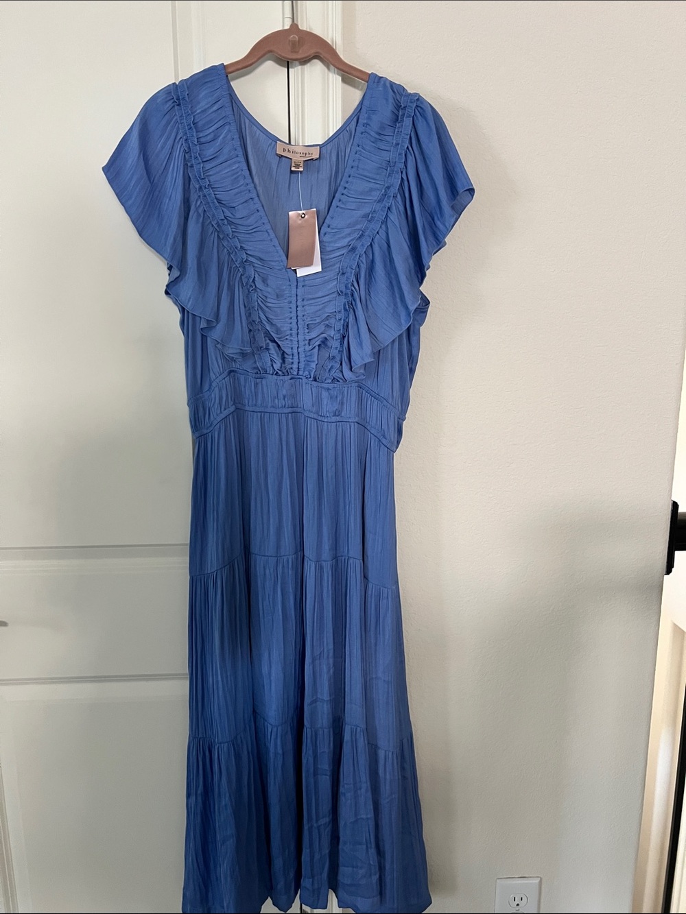 Philosophy Cornflower Blue Ruffle-Tier Maxi Dress